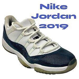 Nike Air Jordan 10.5 XI Retro Low Men Size 8 Shoes Snakeskin Navy CD6846-102